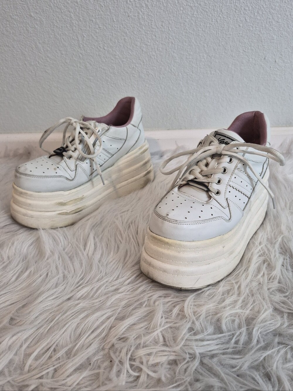 Yosuke Chunky J Fashion White Platform Lace-Up Rave Festival Sneakers Size 8